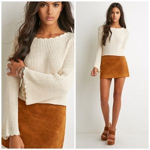 Bell Sleeve Crop Sweater
